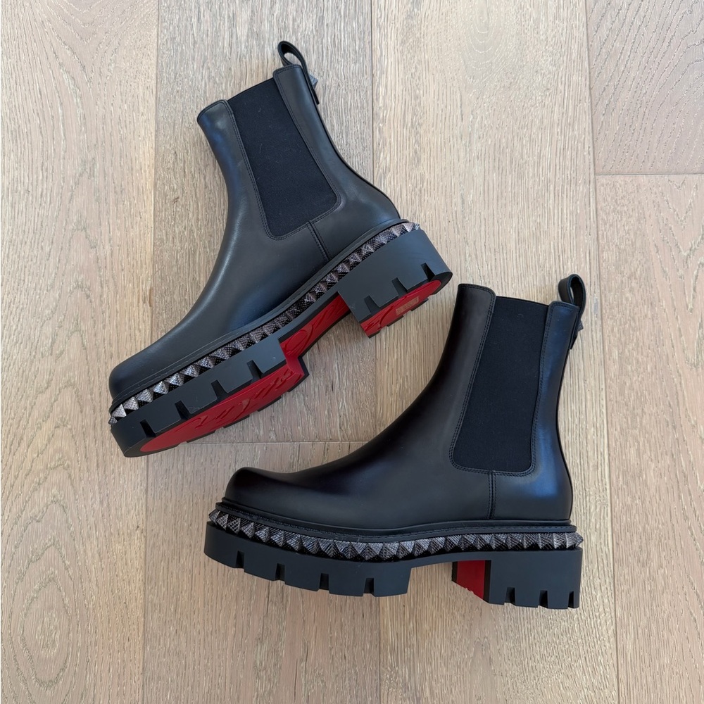 Christian Louboutin St Emilia Pyraclou studded leather Chelsea boots - Picture 5 of 15